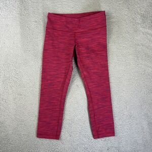 Lululemon Leggings Womens 4 Red Wunder Under Capri Crop‎ Athleisure Workout Gym